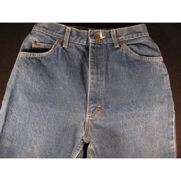 VINTAGE 70s LEE Riders Womens Jeans 12P 29X30 UNION MADE Blue Denim - Picture 4 of 12